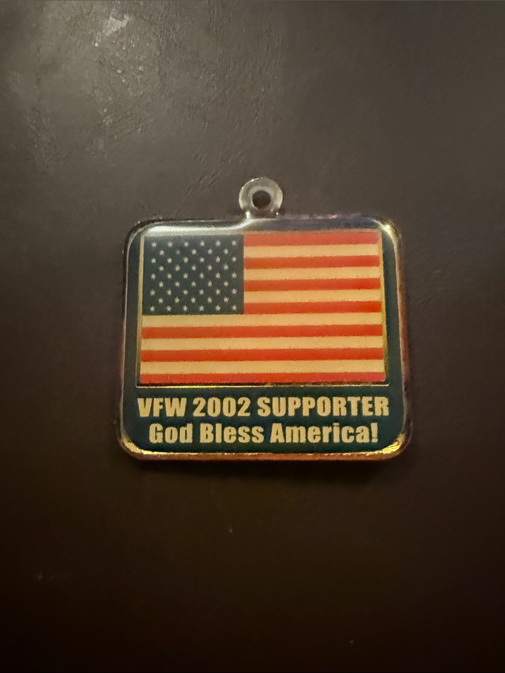 VFW 2002 Supporter American Flag Charm - Blue/Red/White